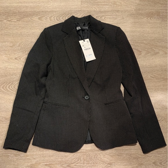 Zara Jackets & Blazers - NWT Zara Swiss Dot Blazer Size 2
